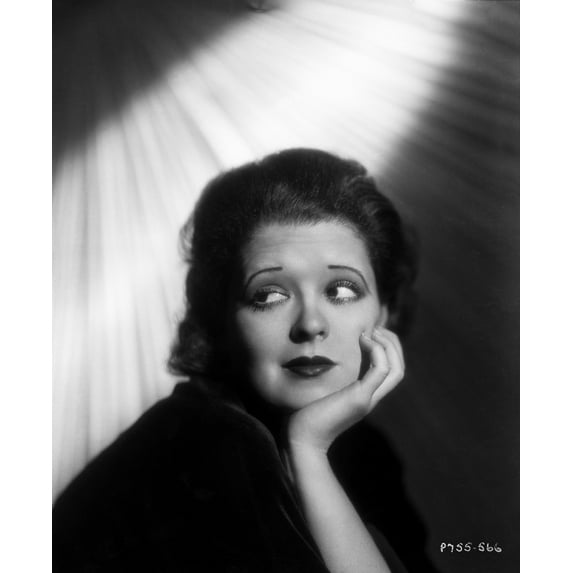 Clara Bow Head Leaning on Hand, wearing Black Dress Photo Print (8 x 10)