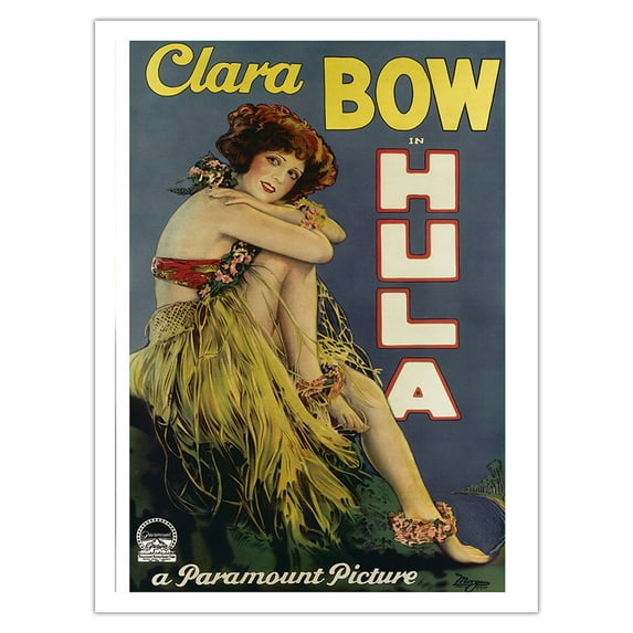 Clara Bow in Hula - Hula Romance of Hawaii by Armine von Tempski - Vintage Film Movie Poster by Morgau c.1927 - Fine Art Matte Paper Print (Unframed) 24x32in
