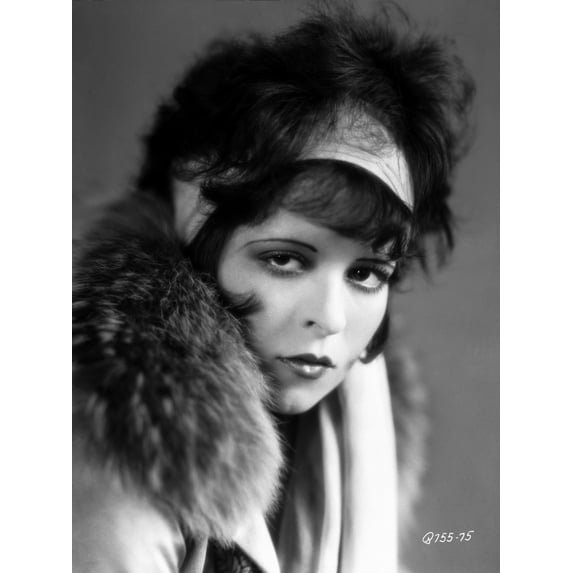 Clara Bow Posed in Fur Coat Classic Portrait Photo Print (24 x 30)