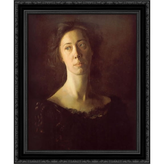 Clara (Clara J. Mather) 20x23 Black Ornate Wood Framed Canvas Art by Eakins, Thomas