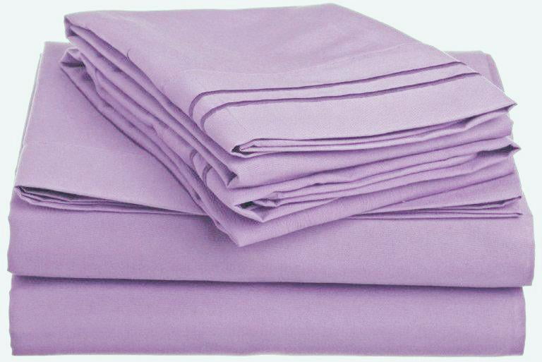 Clara Clark 1500 Series Deep Pocket Material 4pc Bed Sheet Set Full Size, Lavender