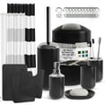 thumbnail image 1 of Clara Clark  23 Piece Complete Bathroom Accessories Kit With Shower Curtain and Rug Set Black, 1 of 5