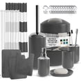 thumbnail image 1 of Clara Clark  23 Piece Complete Bathroom Accessories Kit With Shower Curtain and Rug Set Gray, 1 of 5