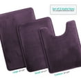 thumbnail image 1 of Clara Clark 3 Piece Premium Memory Foam Bathroom Mat Set - includes 20x32, 17x24 , Contour Bath Rug, Absorbent Floor Mats, Eggplant, 1 of 6