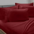 thumbnail image 1 of Clara Clark 5 Piece 1800 Microfiber Collection Bed Sheet Set, Deep Pockets Fitted Sheet, Twin XL, Burgundy, 1 of 4