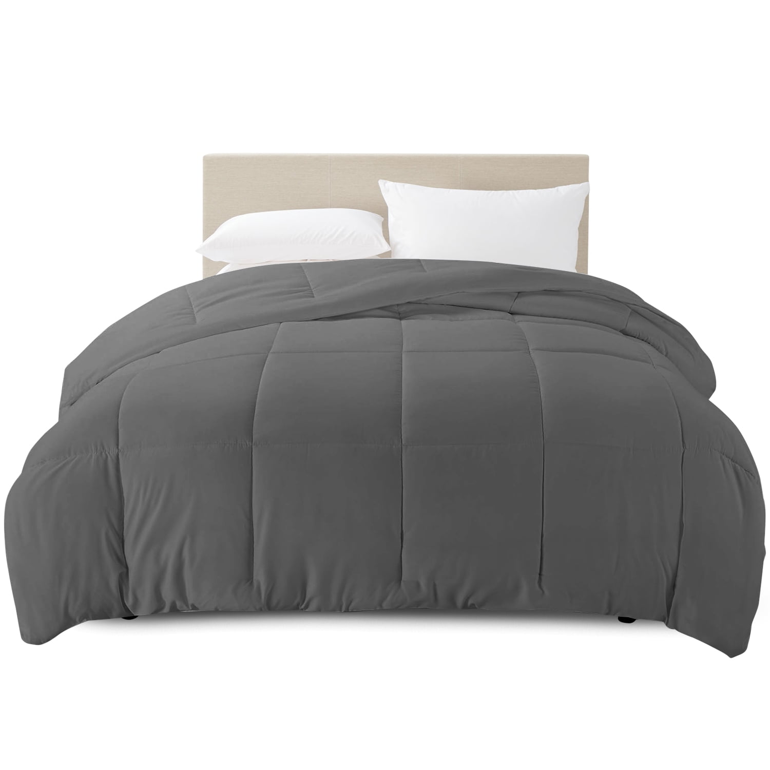 Clara Clark All Season Down Alternative Comforter, King, Gray, Luxury Soft Duvet Insert