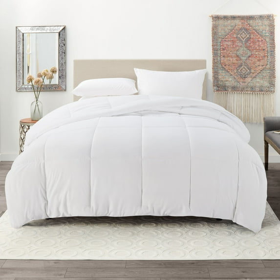 Clara Clark All Season Down Alternative Comforter, Queen, White, Luxury Soft Duvet Insert