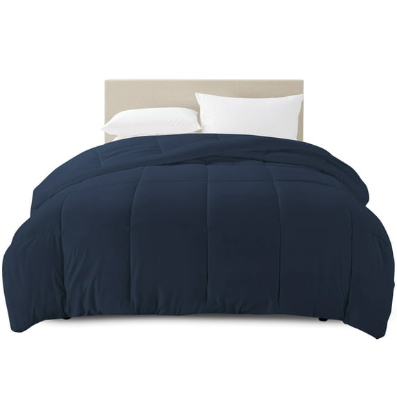 Clara Clark All Season Down Alternative Comforter, Twin, Navy Blue, Luxury Soft Duvet Insert