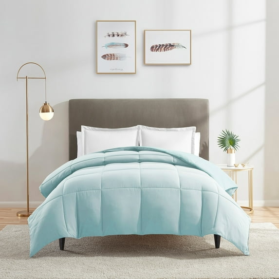 Clara Clark All-season Down Alternative Comforter Aqua Light Blue Queen