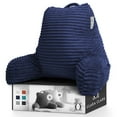 thumbnail image 1 of Clara Clark Backrest Reading Pillow, Back Support Pillow with Arms, Shredded Memory Foam Bed Rest Pillow, Medium, Navy Blue, 1 of 6