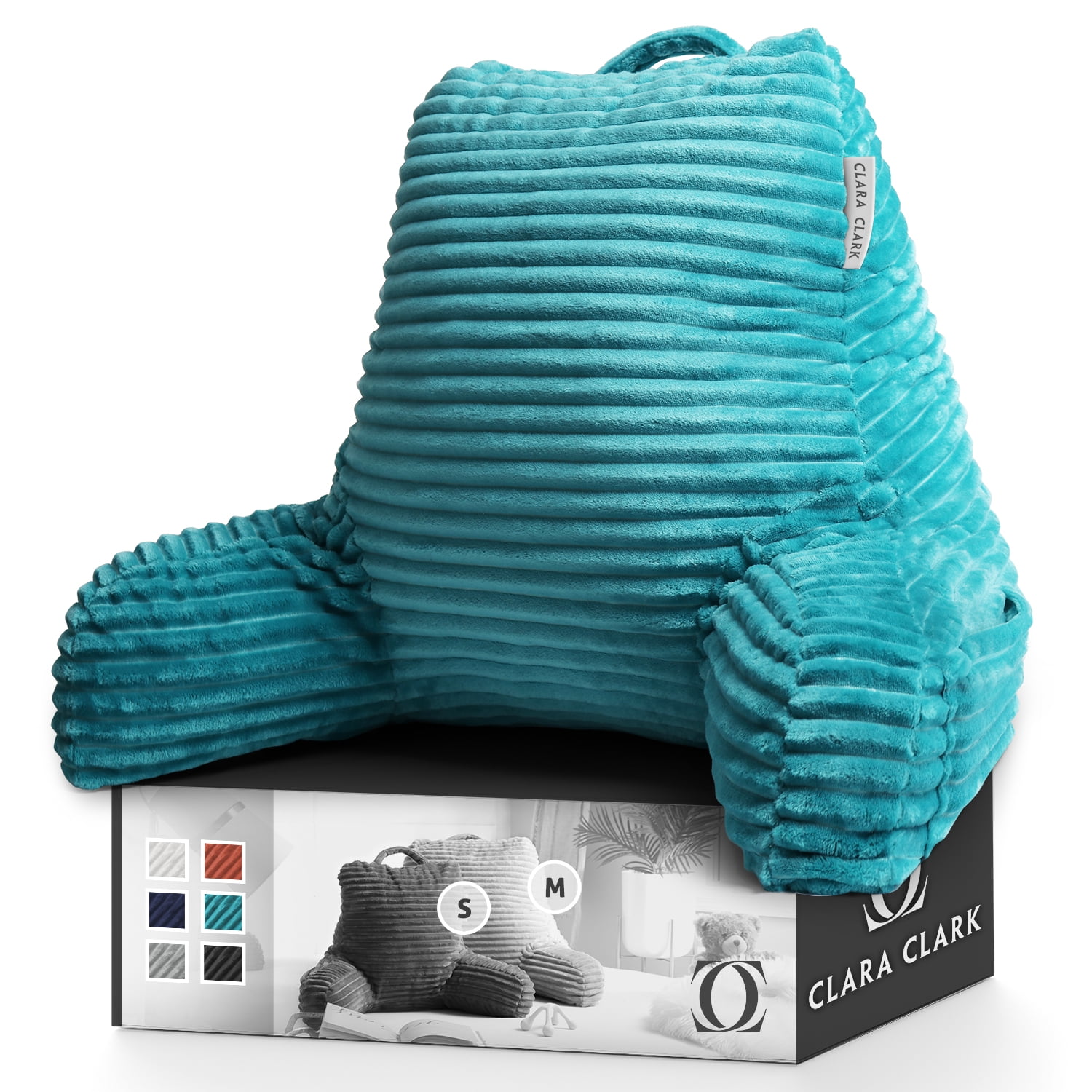 Clara Clark Backrest Reading Pillow with Arms, Shredded Memory Foam