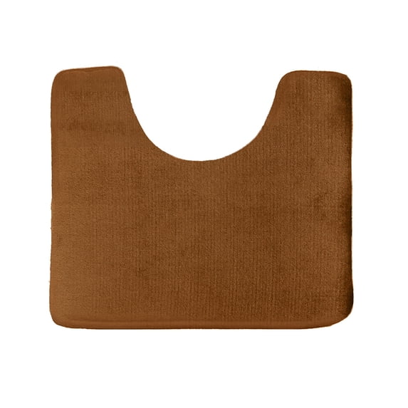 Clara Clark Bath Mat Bathroom Rug - Absorbent Memory Foam Bath Rugs - Non-Slip, Thick, Cozy Velvet Feel Microfiber Bathrug, Plush Shower, Toilet- Floor Bathmats Carpet - Brown - Contour Size 24"x20"