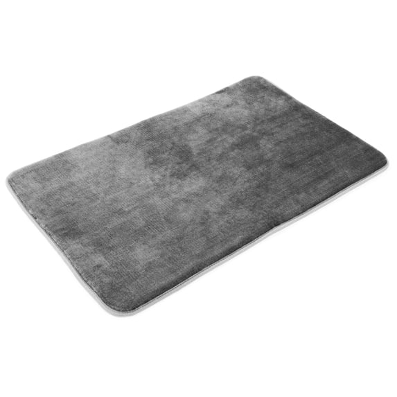 Clara Clark Bath Mat Bathroom Rug - Absorbent Memory Foam Bath Rugs - Non-Slip, Thick, Cozy Velvet Feel Microfiber Bathrug, Plush Shower, Toilet- Floor Bathmats Carpet - Gray - Small Size 17”x24”