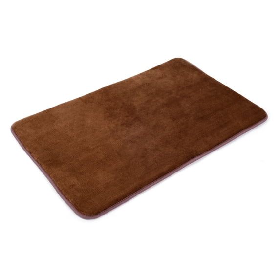 Clara Clark Bath Mat Bathroom Rug - Absorbent Memory Foam Bath Rugs - Non-Slip, Thick, Cozy Velvet Feel Microfiber Bathrug, Plush Shower, Toilet- Floor Bathmats Carpet - Brown - Small Size 17”x24”