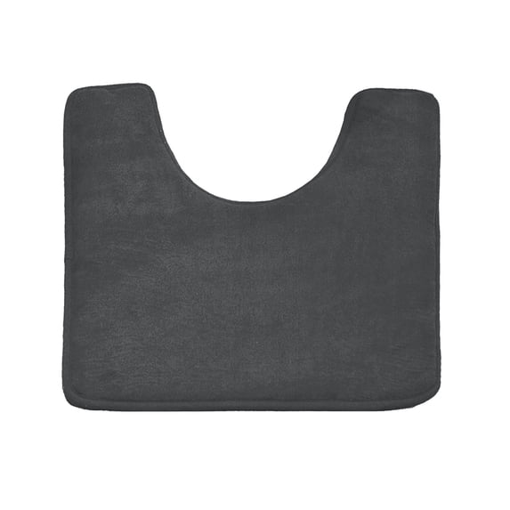 Clara Clark Bath Mat Bathroom Rug - Absorbent Memory Foam Bath Rugs - Non-Slip, Thick, Cozy Velvet Feel Microfiber Bathrug, Plush Shower, Toilet- Floor Bathmats Carpet - Gray - Contour Size 24"x20"