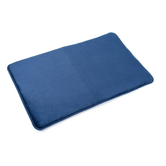 Clara Clark Bath Mat Bathroom Rug - Absorbent Memory Foam Bath Rugs - Non-Slip, Thick, Cozy Velvet Feel Microfiber Bathrug, Plush Shower, Toilet- Floor Bathmats Carpet - Blue - Large Size 20"x32"