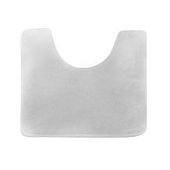 Clara Clark Bath Mat Bathroom Rug - Absorbent Memory Foam Bath Rugs - Non-Slip, Thick, Cozy Velvet Feel Microfiber Bathrug, Plush Shower, Toilet- Floor Bathmats Carpet - Silver - Contour Size 24"x20"