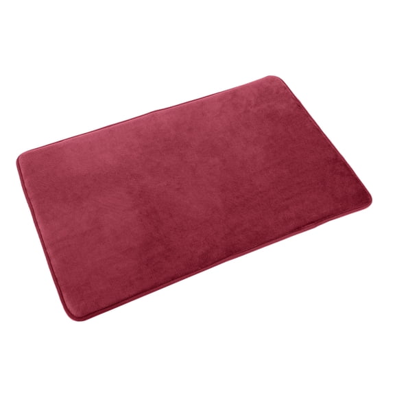Clara Clark Bath Mat Bathroom Rug - Absorbent Memory Foam Bath Rugs - Non-Slip, Thick, Cozy Velvet Feel Microfiber Bathrug, Plush Shower, Toilet- Floor Bathmats Carpet - Red - Small Size 17”x24”