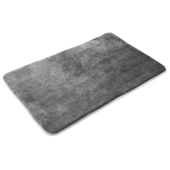 Clara Clark Bath Mat Bathroom Rug - Absorbent Memory Foam Bath Rugs - Non-Slip, Thick, Cozy Velvet Feel Microfiber Bathrug, Plush Shower, Toilet- Floor Bathmats Carpet - Gray - Large Size 20"x32"
