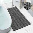 thumbnail image 1 of Clara Clark Soft and Plush Chenille Gray Microfiber Bath Rug, 24” x 36”, Waterproof and Absorbent, 1 of 10