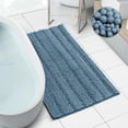 thumbnail image 1 of Clara Clark Striped Heaven Chenille Bath Rug, 26" x 44", Waterproof, 1 of 10