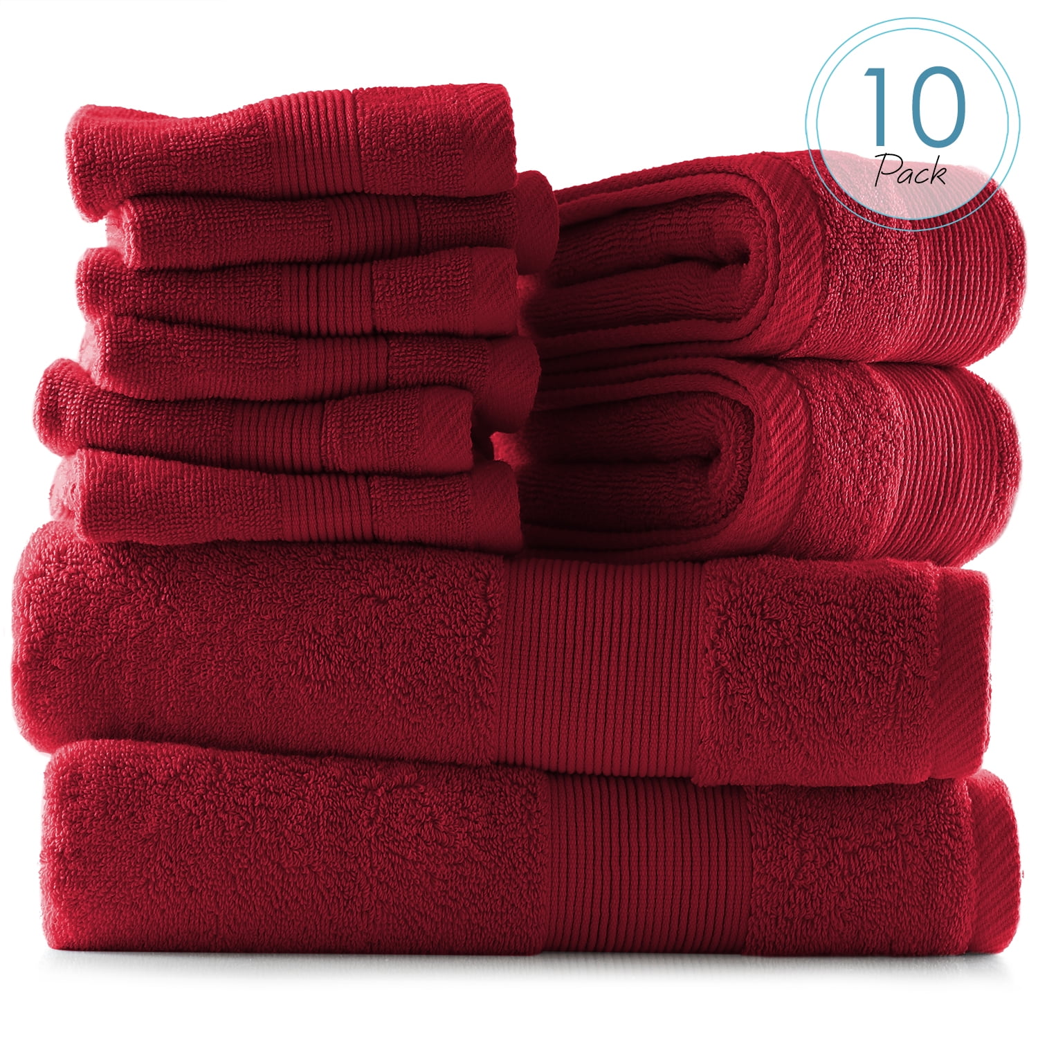 Clara Clark Bath Towels Set 100 Cotton Luxury Softness 10 Pc Set Purple Walmart Business Supplies