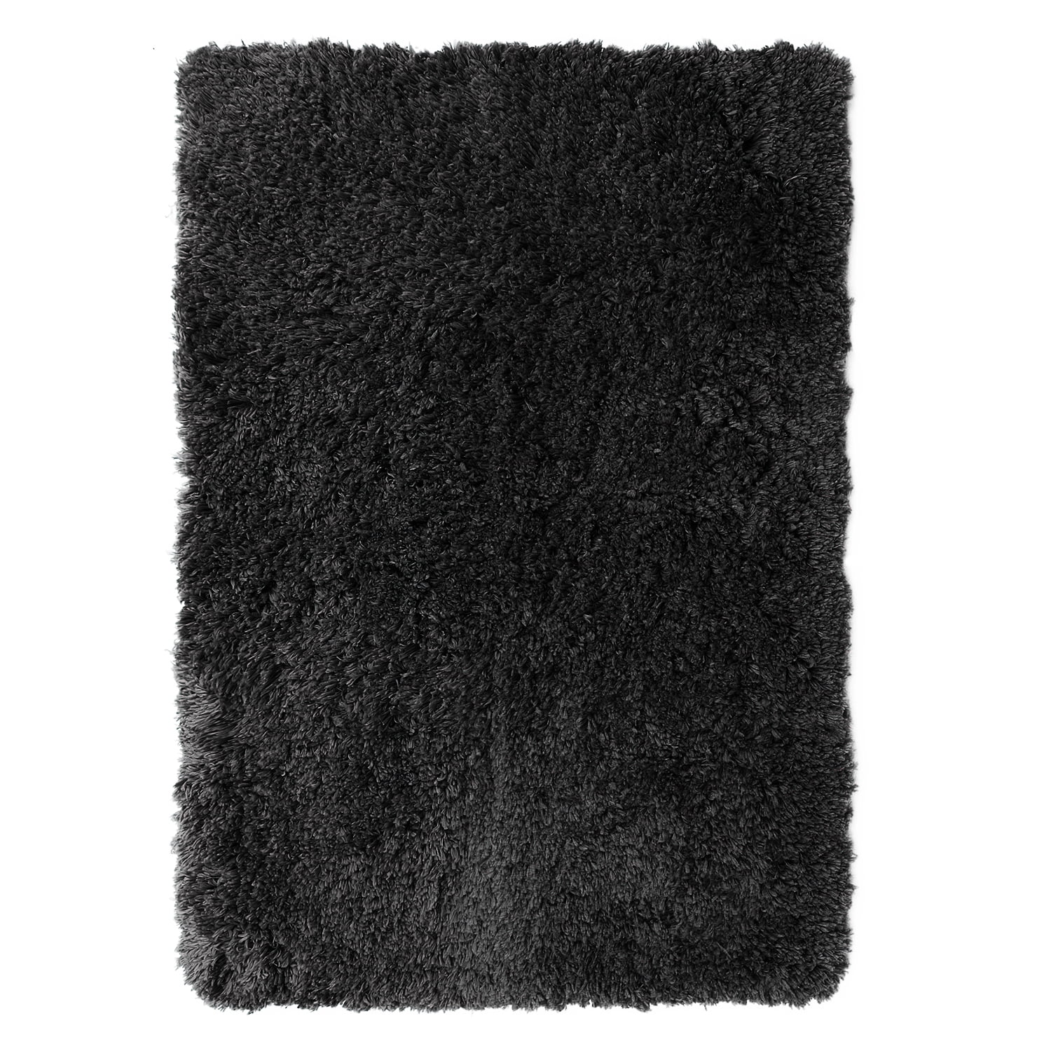 Clara Clark Bathroom Linen & Accessory Set with Shaggy Microfiber Bath Rug, Black
