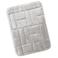 thumbnail image 1 of Clara Clark Bathroom Rugs, Velvet Memory Foam Bath Mat, Ultra Soft Non Slip and Absorbent - Tiled - Small - Silver, 1 of 6
