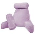 thumbnail image 1 of Clara Clark Bed Rest Reading Pillow with Arms and Pockets - Premium Shredded Memory Foam TV Pillow, Detachable Neck Roll & Lumbar Support Pillow, Large, Light Purple, 1 of 7