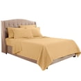 thumbnail image 1 of Clara Clark Bed Sheets, Premier 1800 Series Bed Sheet Set with Extra Set Pillowcases, Deep Pocket Fitted Sheet, Luxury Soft Bedding Sheets & Pillowcases, Flex-Top King, Camel Gold, 1 of 4