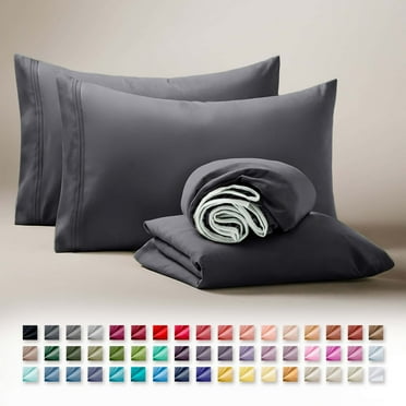 Clara Clark Queen Sheets Set, 1800 Series Deep Pocket Sheets Queen, Soft Microfiber 4 Piece Bed Sheet Sets, Gray