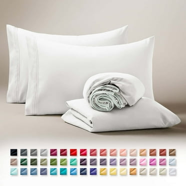 Clara Clark Queen Sheets Set, 1800 Series Deep Pocket Sheets Queen Soft Microfiber Bed Sheets, 4 Piece Queen Sheet sets, White