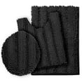 thumbnail image 1 of Clara Clark Chenille Super Absorbent Bath Mat - Extra Soft - Shower and Bath Room - Machine wash dry - Medium 20 X 32, Contour 22 X 19, Seat 18.5 X 19.5 - Black, 1 of 8