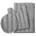 thumbnail image 1 of Clara Clark Chenille Super Absorbent Bath Mat - Extra Soft - Shower and Bath Room - Machine wash dry - Medium 20 X 32, Contour 22 X 19, Seat 18.5 X 19.5 - Silver, 1 of 8