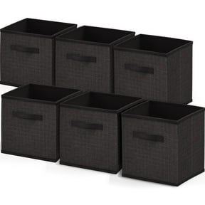 Clara Clark Polyester Storage Chests & Boxes, 10.00 x 10.00 x 11.00 Inches, Black, 6 Pack