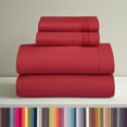 thumbnail image 1 of Clara Clark Full Size Sheets Set, Hotel Luxury 4 Piece Deep Pocket Sheets, Ultra Soft Microfiber Bed Sheets Set, Cherry Red, 1 of 8