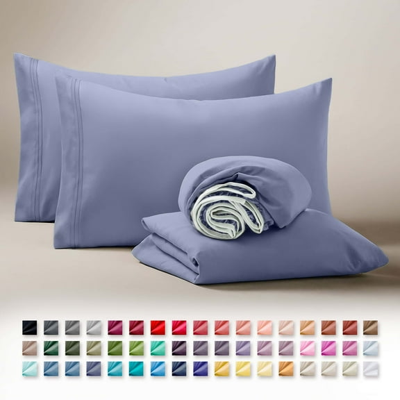 Clara Clark Full XL Sheet Set, Hotel Luxury 4 Piece Deep Pocket Sheets, Ultra Soft Microfiber Bed Sheets Set, Steel Blue