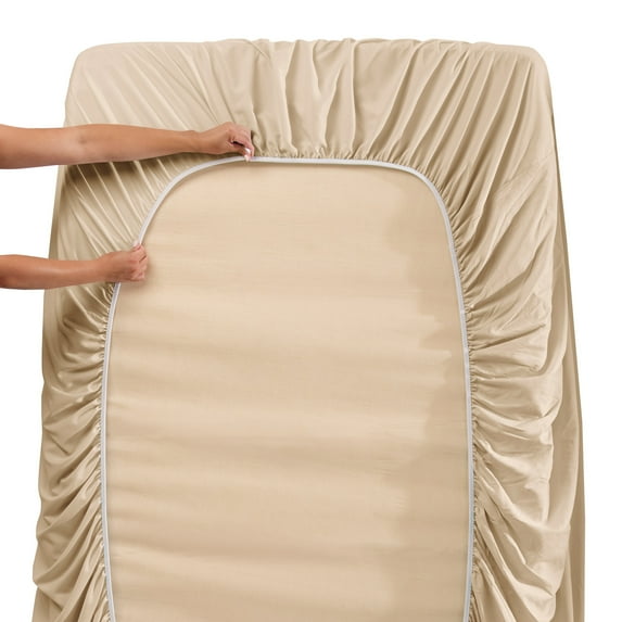 Clara Clark Hotel Luxury 6 Piece Sheet Set - Super Soft Bedding Sheets & Pillowcases Full - Beige Cream