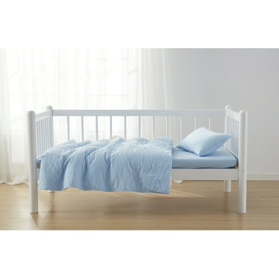 Clara Clark Kids Quilt Set (3pc) Ellipse Weave, Blue