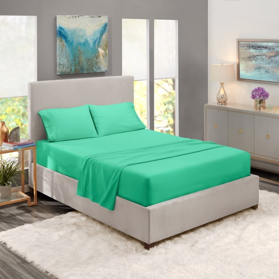Clara Clark King Size Bed Sheets Set - Deep Pocket 4 Piece - 1800 Hotel Luxury Soft Double Brushed Microfiber, Mint