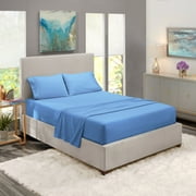 Clara Clark King Size Deep Pocket 4 Piece Bed Sheets Set, 1800 Series Hotel Luxury Soft Microfiber, Calm Blue