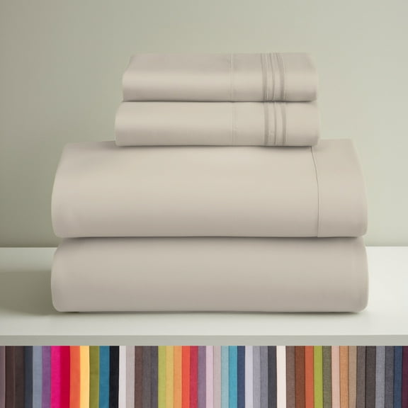 Clara Clark King Sheets Set, Hotel Luxury 4 PIece Deep Pocket Sheets, Ultra Soft Microfiber Bed Sheets Set, Linen