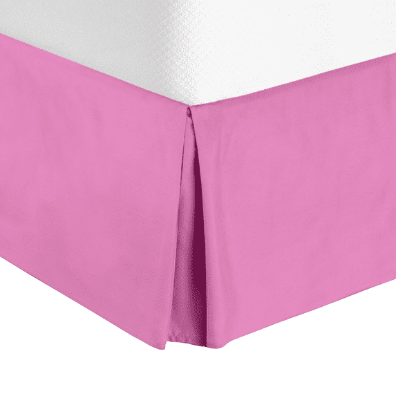 Clara Clark Light Pink Tailored Microfiber Bed Skirt, Full-XL