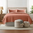 thumbnail image 1 of Clara Clark Quilt Sets, 5 Piece Lightweight Reversible Quilt Bedspread, Diamond Weave Coverlet Bedding Set, King Bali Blush, 1 of 8