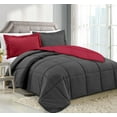 thumbnail image 1 of Clara Clark Luxury Soft Down Alternative Reversible Comforter Set, Twin, Gray/Burgundy, All Season, 2 Piece, 1 of 5