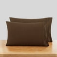 thumbnail image 1 of Clara Clark Pillow Cases Premier 1800 Microfiber Collection 2 Piece Pillowcase Set, Standard Size, Chocolate Brown, 1 of 7