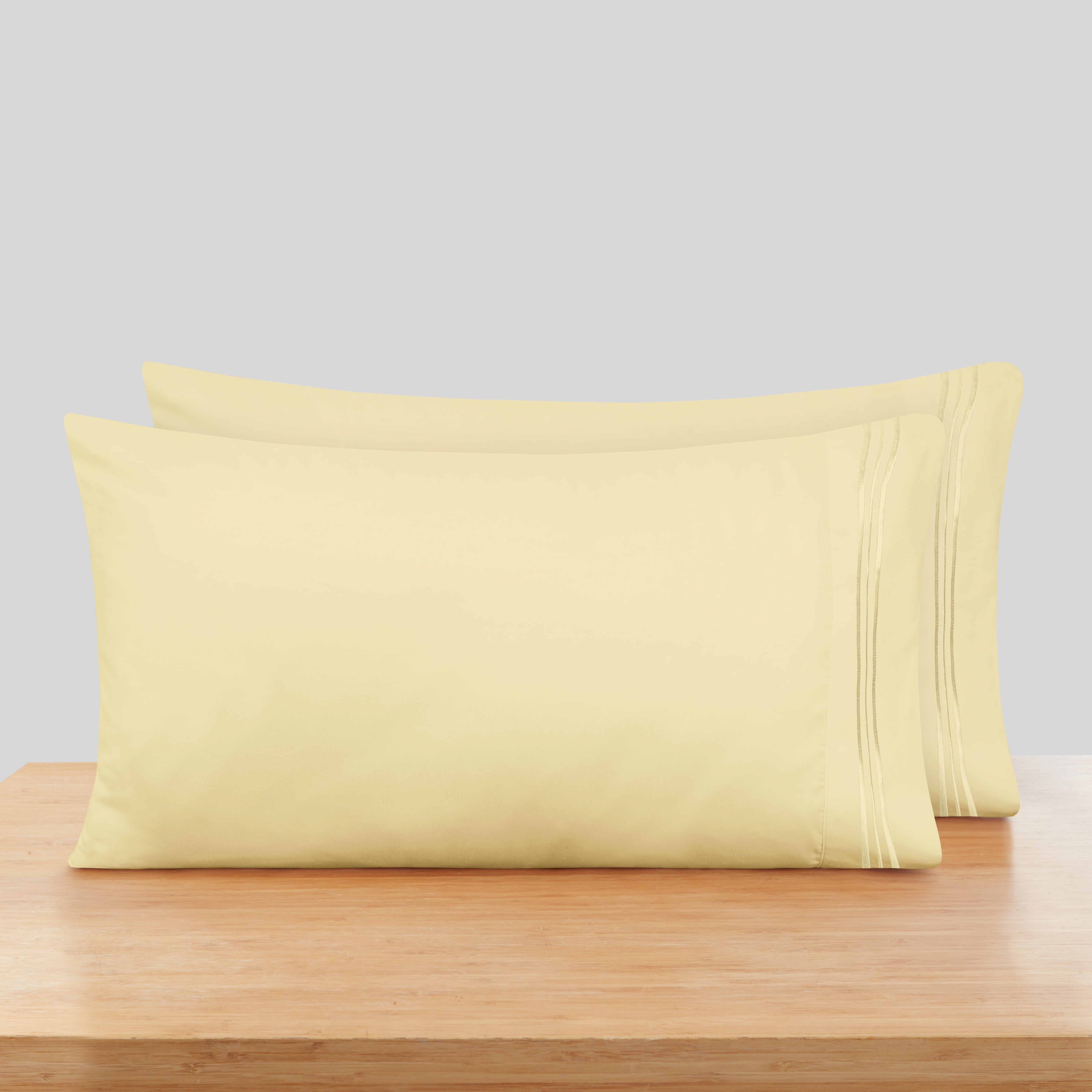 Clara Clark Pillow Cases Premier 1800 Microfiber Collection 2 Piece Pillowcase Set, Standard Size, Mellow Yellow