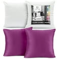 thumbnail image 1 of Clara Clark Plush Solid Decorative Microfiber Square Throw Pillow Cover with Throw Pillow Insert for Couch, Orchid Purple, 16"x16"", 4 Piece Decorative Soft Throw Pillow Set, 1 of 8