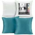thumbnail image 1 of Clara Clark Plush Solid Decorative Microfiber Square Throw Pillow Cover with Throw Pillow Insert for Couch, Beach Blue, 28"x28"", 4 Piece Decorative Soft Throw Pillow Set, 1 of 8