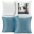 thumbnail image 1 of Clara Clark Plush Solid Decorative Microfiber Square Throw Pillow Cover with Throw Pillow Insert for Couch, Blue Heaven, 24"x24"", 4 Piece Decorative Soft Throw Pillow Set, 1 of 8